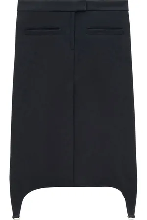 Courrèges Twill suspenders midi skirt