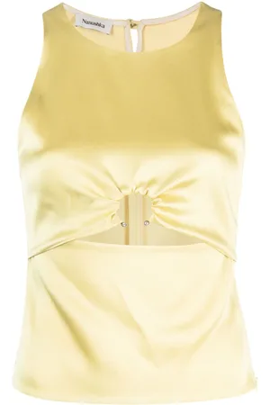 Nanushka Cut-out sleeveless satin top