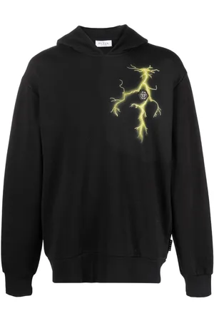 Philipp Plein Gothic-print rhinestone-embellished hoodie