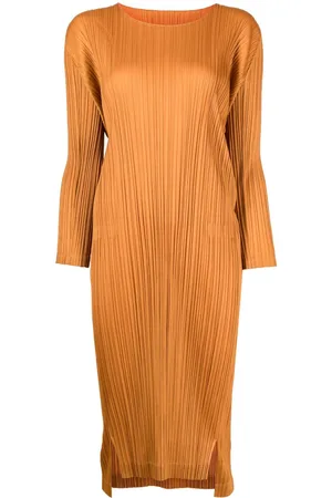 PLEATS PLEASE ISSEY MIYAKE Pleated long-sleeve midi dress