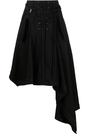 MONSE Lace-up asymmetric skirt