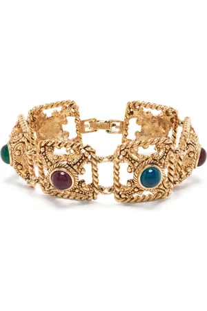 Givenchy 1990s stone-embellished twisted design bracelet