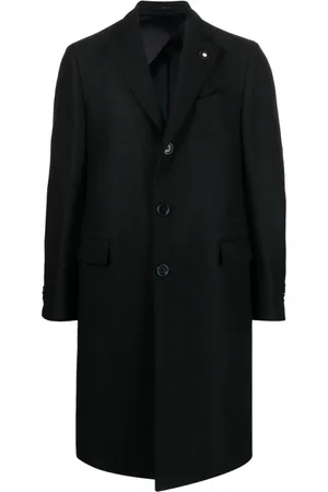 LARDINI Single-breasted boxy wool coat