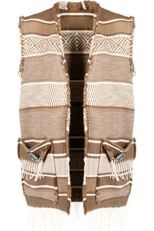 FORTELA Vertical-stripe knitted gilet
