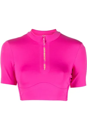 OFF-WHITE Half-zip cropped training T-shirt