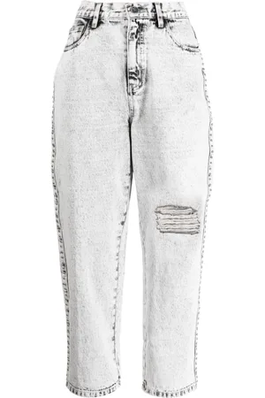 tout a coup Distressed-effect cropped jeans