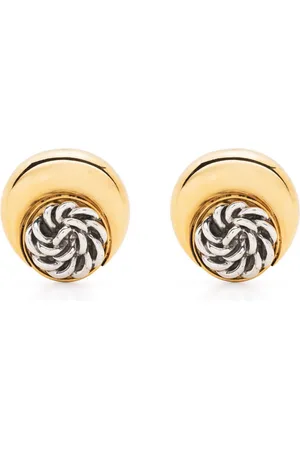 Marine Serre Buttons moon earrings
