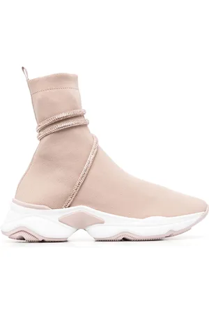 RENE CAOVILLA Glitter-wrap sock-ankle sneakers
