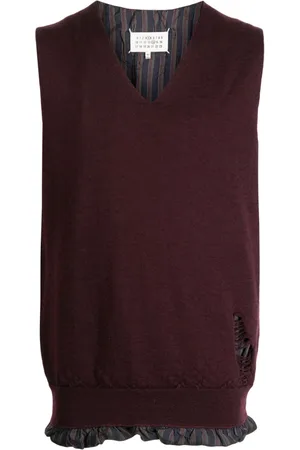 Maison Margiela Distressed sleeveless jumper