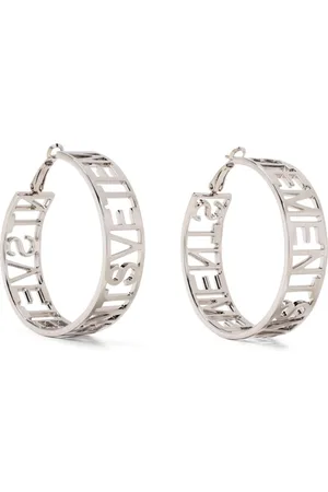 Vetements Logo lettering-detail hoop earrings