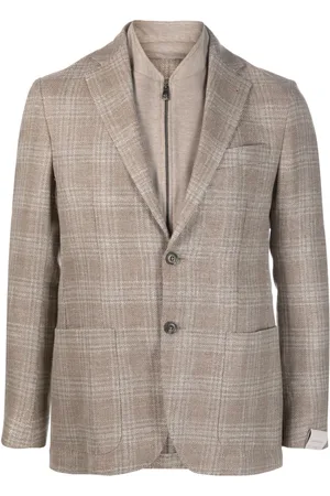 corneliani Tonal plaid single-breasted blazer