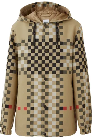 Burberry Pixel Check hooded jacket