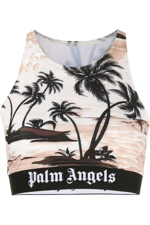 Palm Angels Palm-print crop top