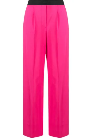 Msgm Logo-waistband wide-leg trousers