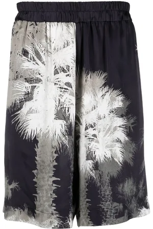 LANEUS Palm-tree print shorts