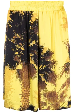 LANEUS Palm-tree print shorts