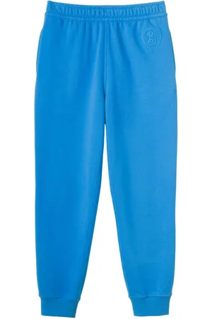 Burberry Embroidered-letter motif cotton track pants