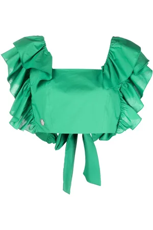 Philipp Plein Volant ruffled cropped top
