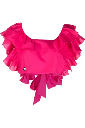 Philipp Plein Volant ruffled cropped top