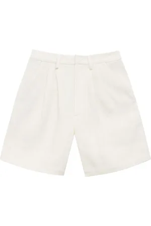 ANINE BING Carrie pleat-detail linen shorts