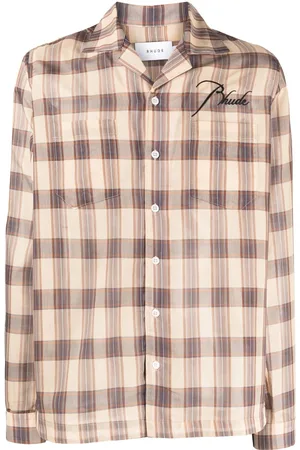 Rhude Logo-embroidered checked shirt