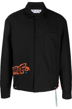 OFF-WHITE Embroidered logo buttoned jacket