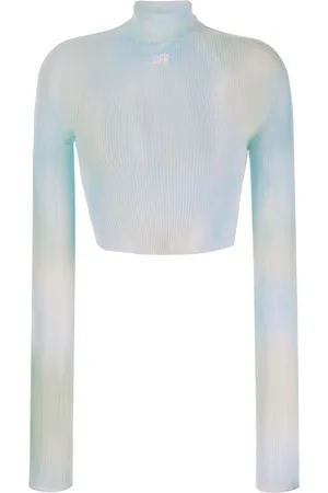 OFF-WHITE Logo-print tie-dye crop top
