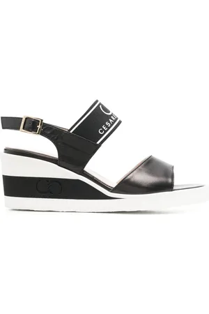Casadei Logo-print wedge sandals