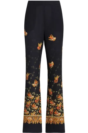 Etro Silk paisley-print straight trousers