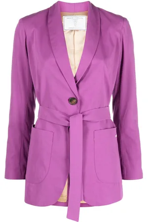 SOCIÉTÉ ANONYME Belted single-breasted cotton blazer