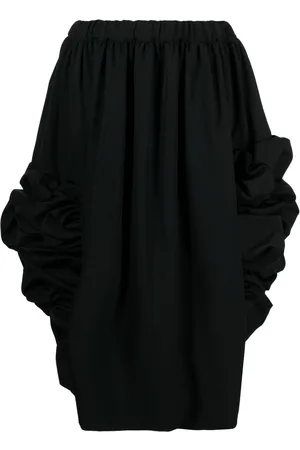 Comme des Garçons Gathered-detailing midi skirt