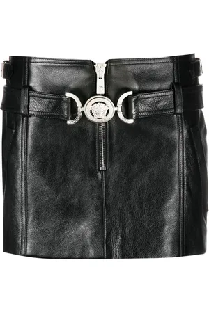 VERSACE Medusa leather mini skirt