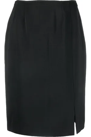 Saint Laurent Front-slit high-waisted miniskirt