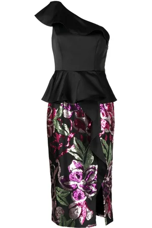 Marchesa Notte Sequin-embellishment dress