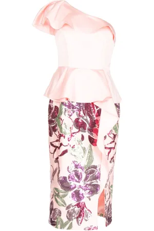 Marchesa Notte Sequin-embellishment dress