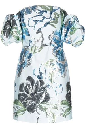 Marchesa Notte Sequin-embellishment dress