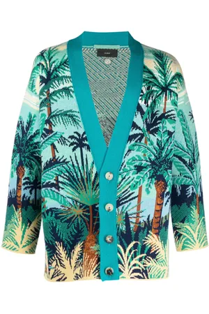 Alanui Palm tree-print cashmere cardigan