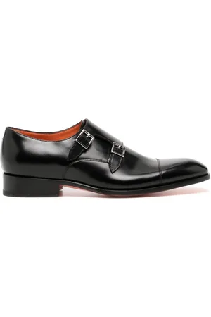 santoni Double-buckle leather shoes