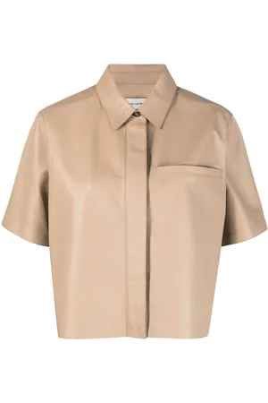 YVES SALOMON Short-sleeve lambskin shirt
