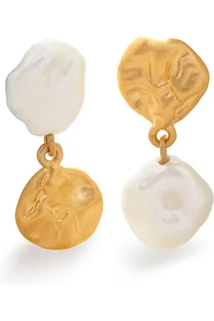 Monica Vinader X Mother of Pearl Keshi pearl stud earrings