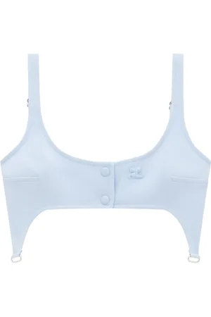 Courrèges Suspenders-effect crop top