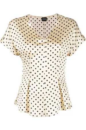 Aspesi Polka-dot flared silk blouse