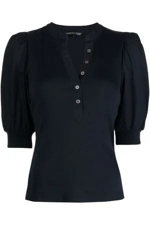 VERONICA BEARD Button-up puff sleeves top