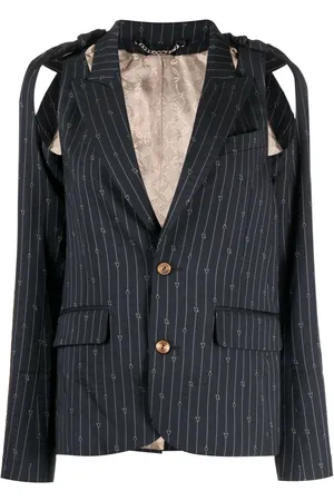 Charles Jeffrey Loverboy Pinstripe cut-out blazer