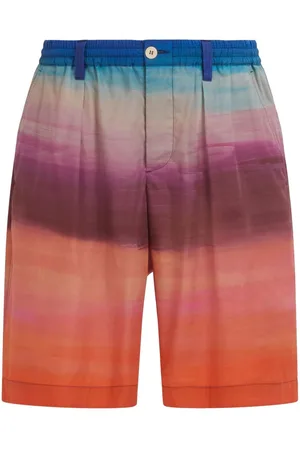 Marni Painterly-print pleated cotton shorts
