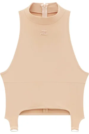 Courrèges Logo patch crop top