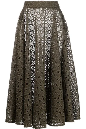Atu Body Couture Pleat-detail eyelet-detail skirt