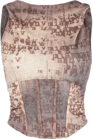 MISBHV Typewriter-print hooded sleeveless top