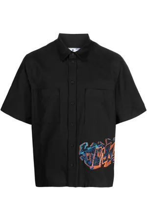 OFF-WHITE Embroidered-design short-sleeve shirt
