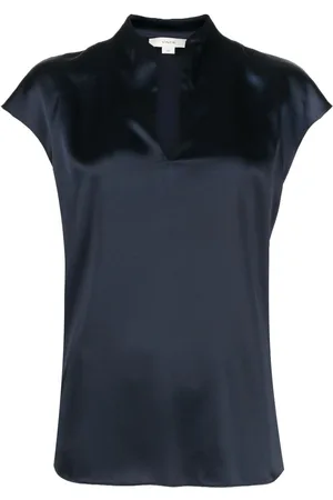 Vince Split-neck silk blouse